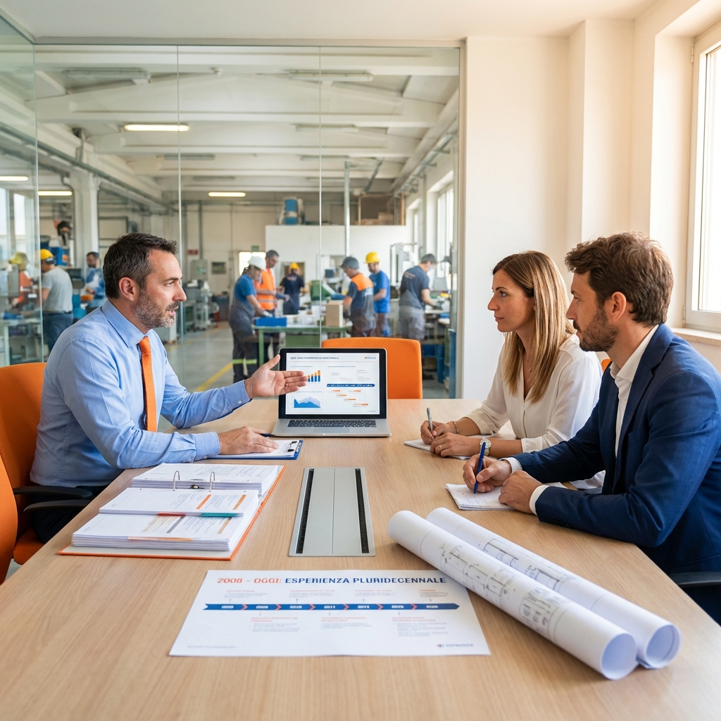 Consulenza sicurezza sul lavoro - team aziendale in riunione - Qualit\u00e0 e Sicurezza Battipaglia